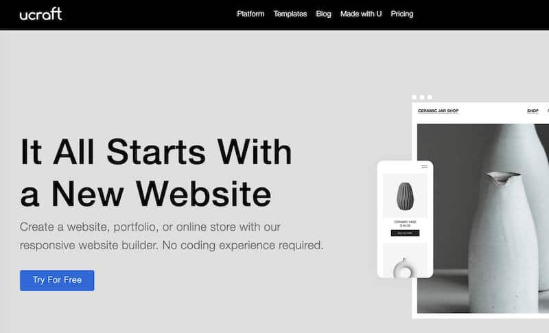ucraft website builder home page