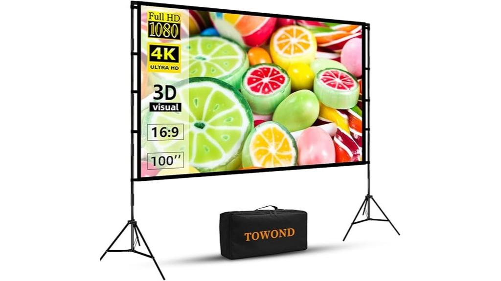100 inch portable projection screen
