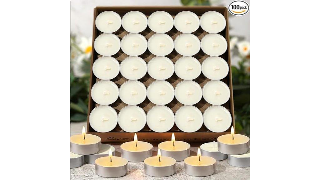 100 pack soy tea lights