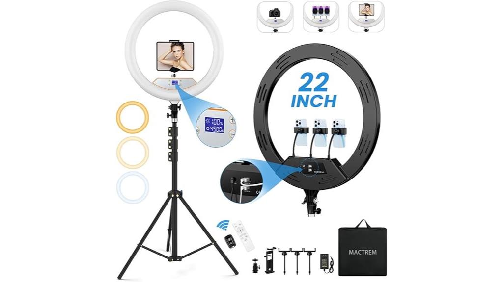 adjustable dimmable ring light