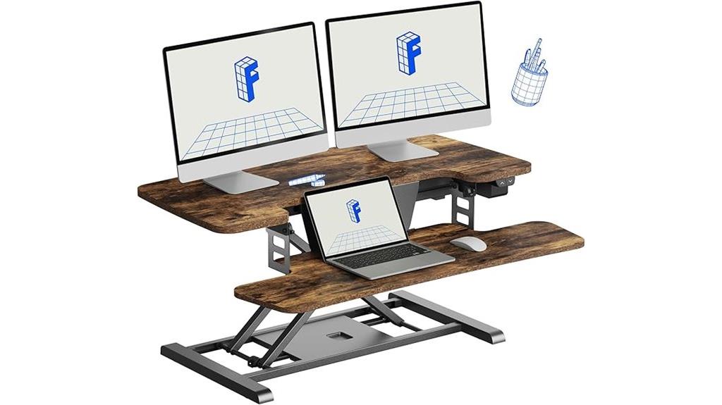 adjustable height desk converter