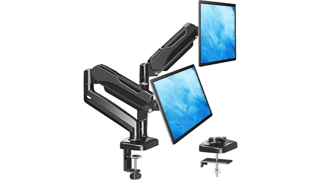 dual pneumatic monitor mount