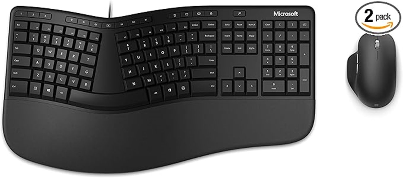 ergonomic keyboard and mouse