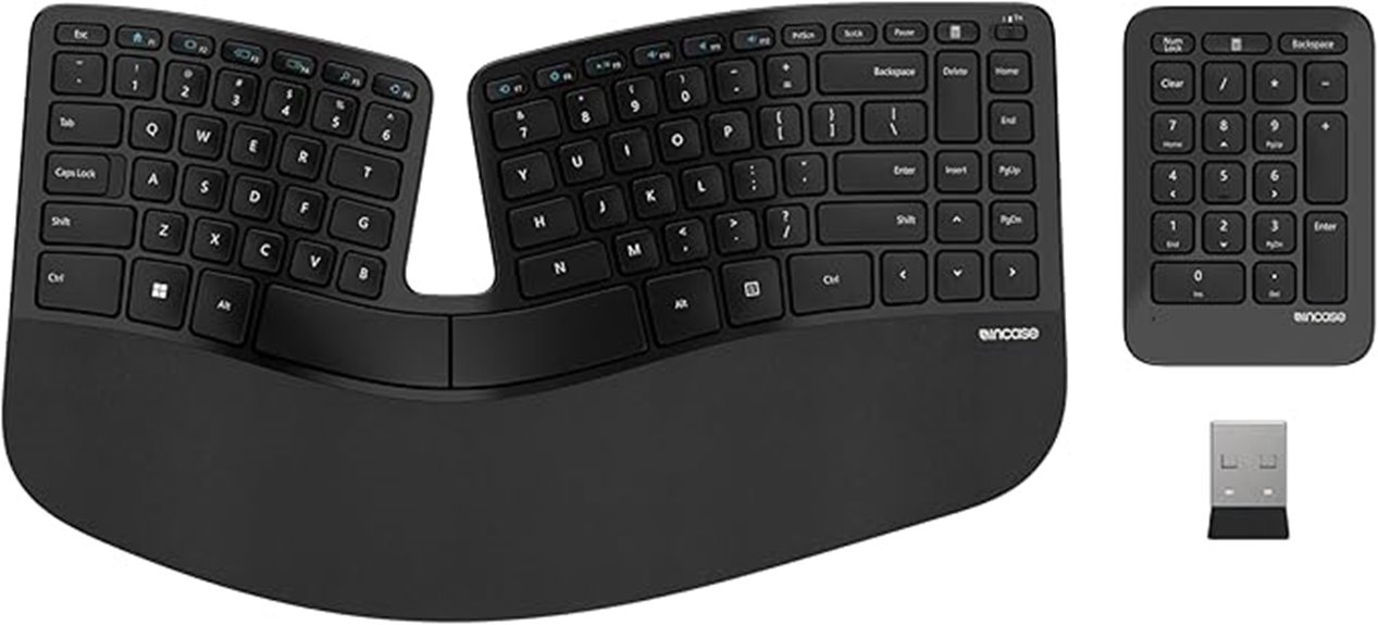 ergonomic keyboard with numberpad