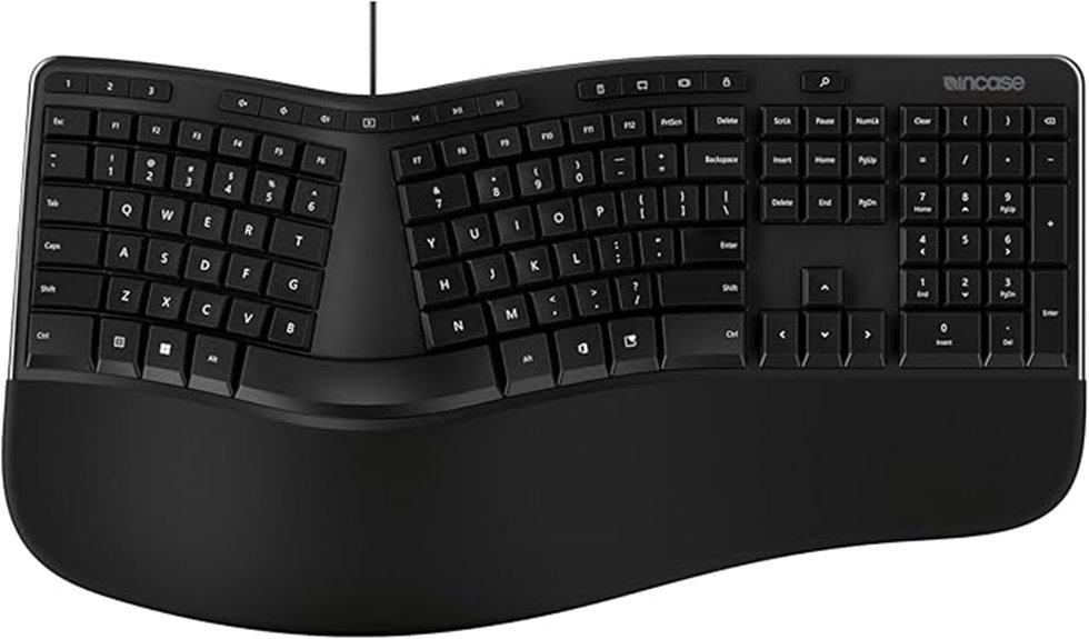 ergonomic keyboard with shortcuts