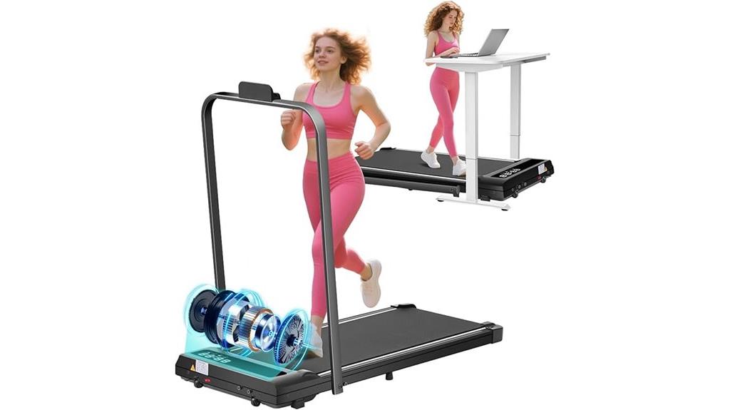 foldable home treadmill with handles