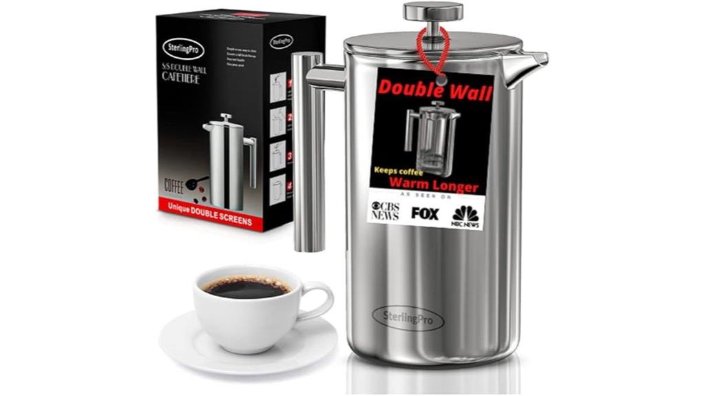 large stainless steel french press
