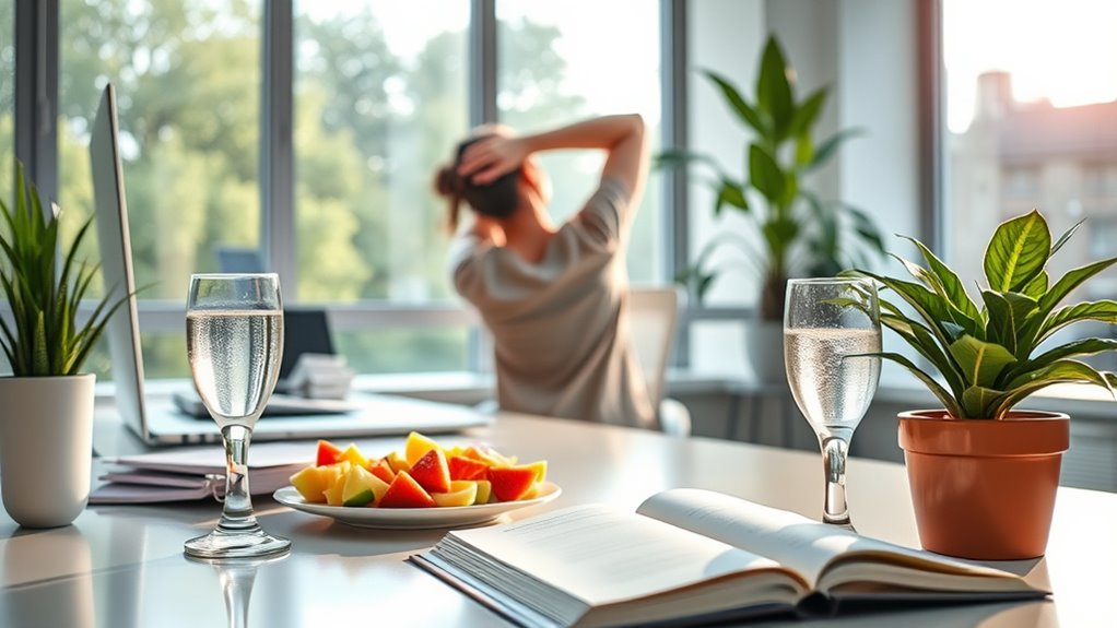 mindful breathing and ergonomic breaks