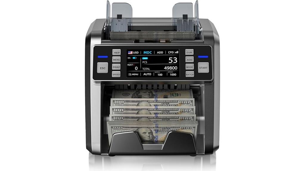 money counter with touchscreen