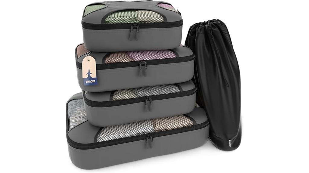 premium five piece packing cube set