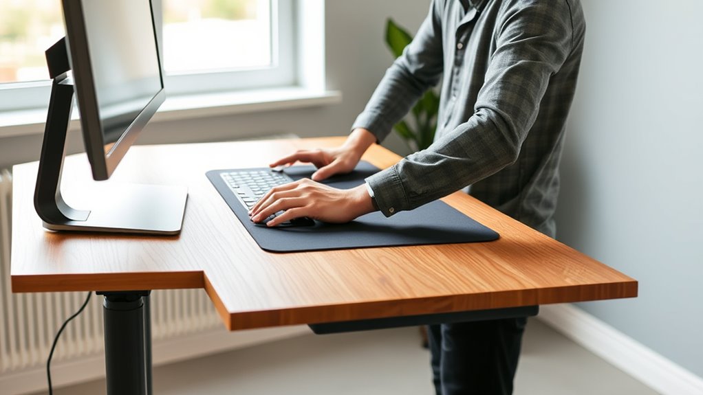 proper standing desk setup