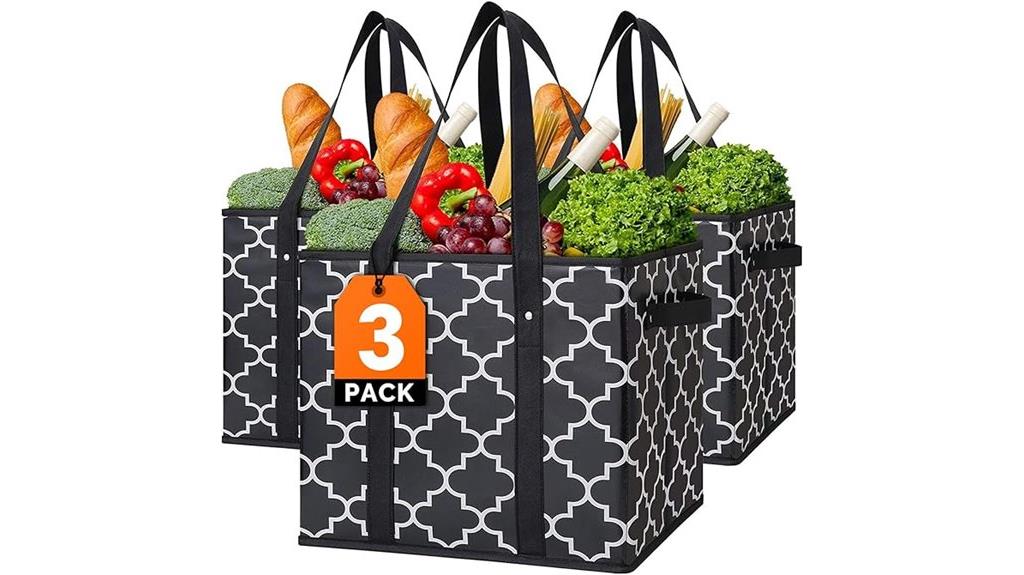 reusable black foldable bags