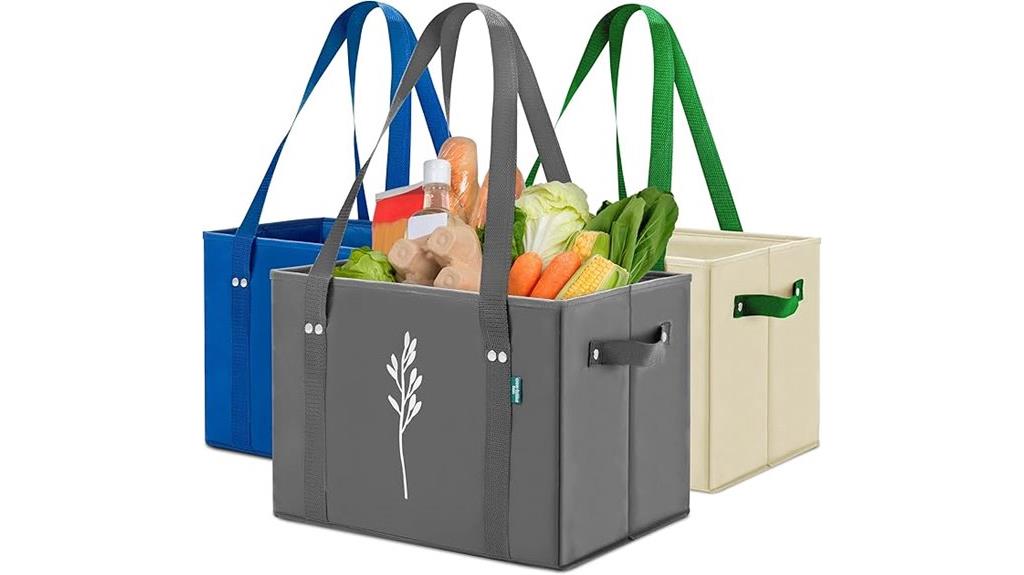 reusable green grocery bags