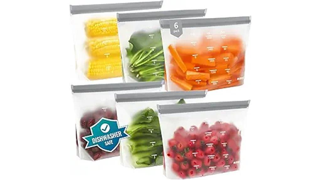 reusable silicone food storage bags