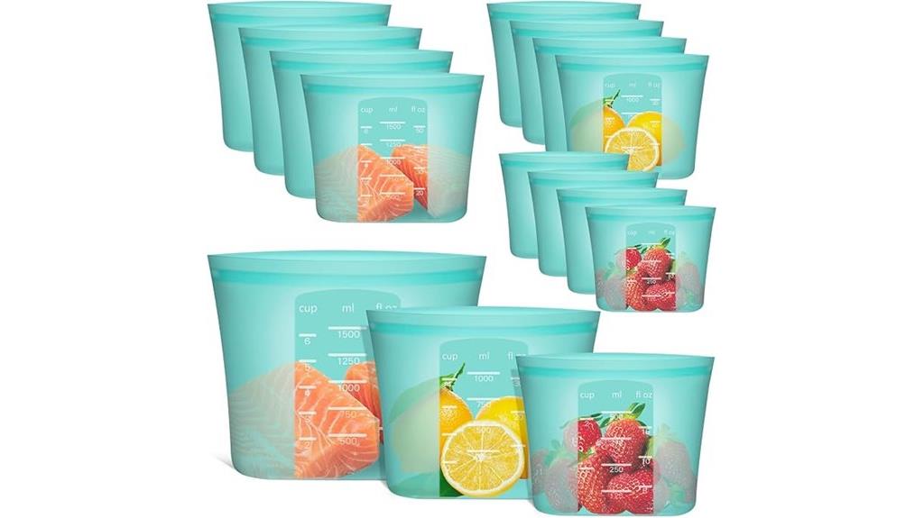 silicone bags 12 pack