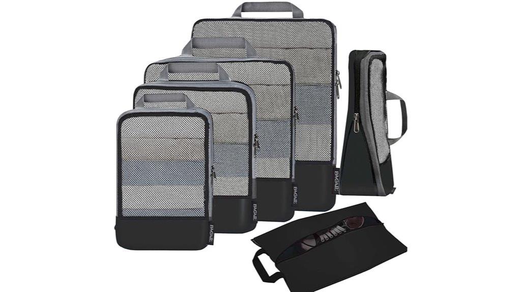 six or eight packing cubes
