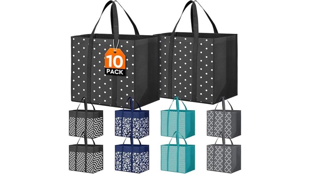 ten reusable shopping bags