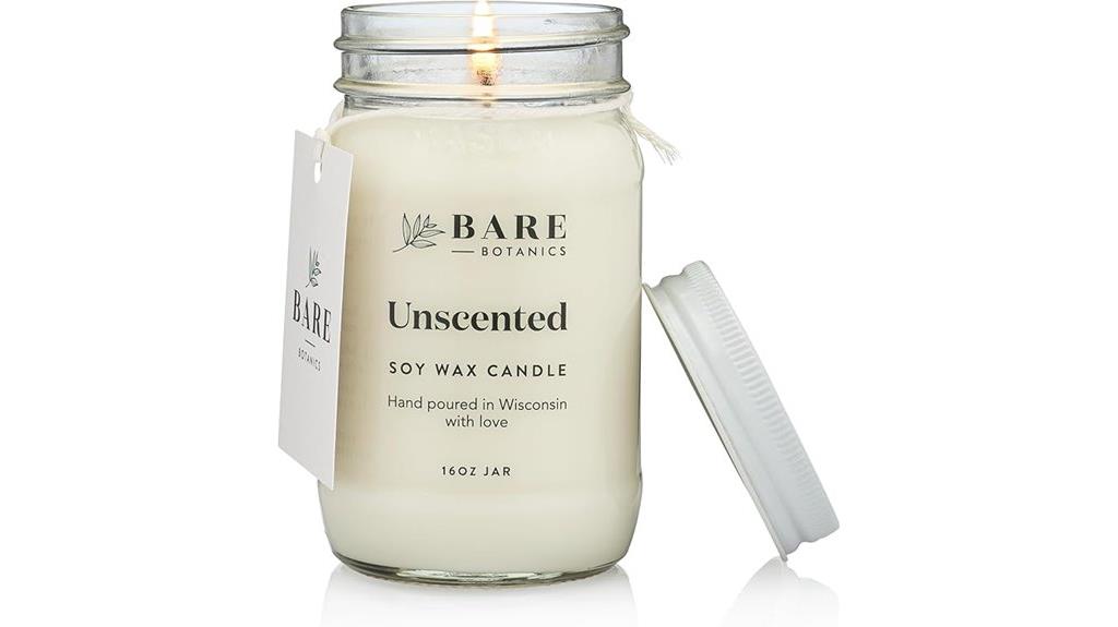 unscented mason jar candle