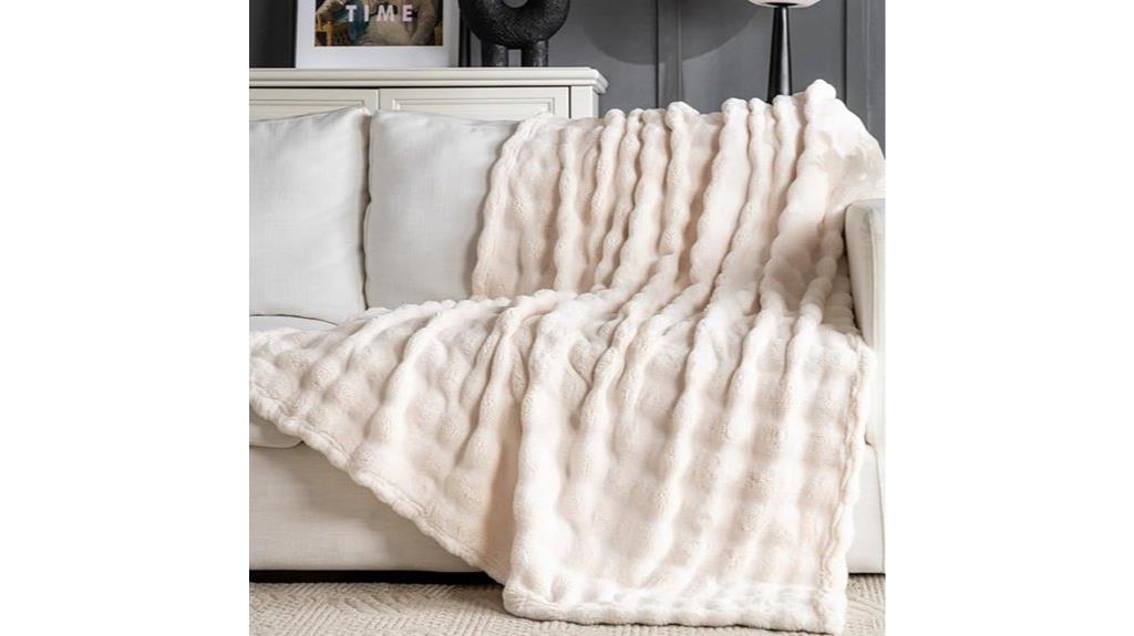 white faux fur blanket