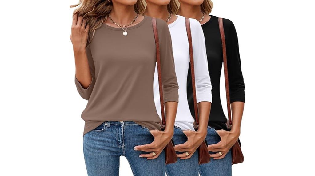 women s 3 4 sleeve tops