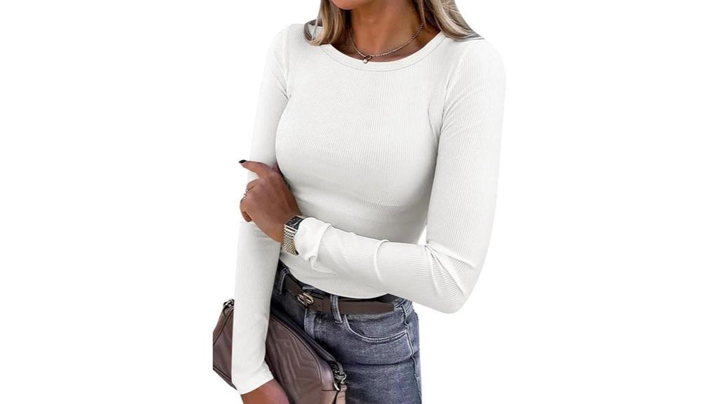 women s ribbed crewneck shirt