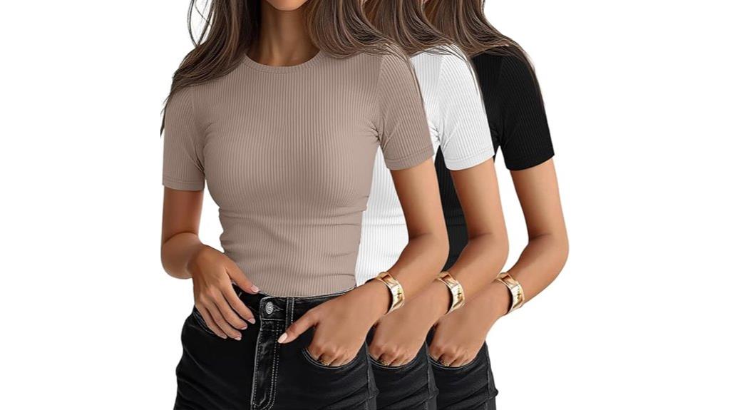women s ribbed t shirt pack