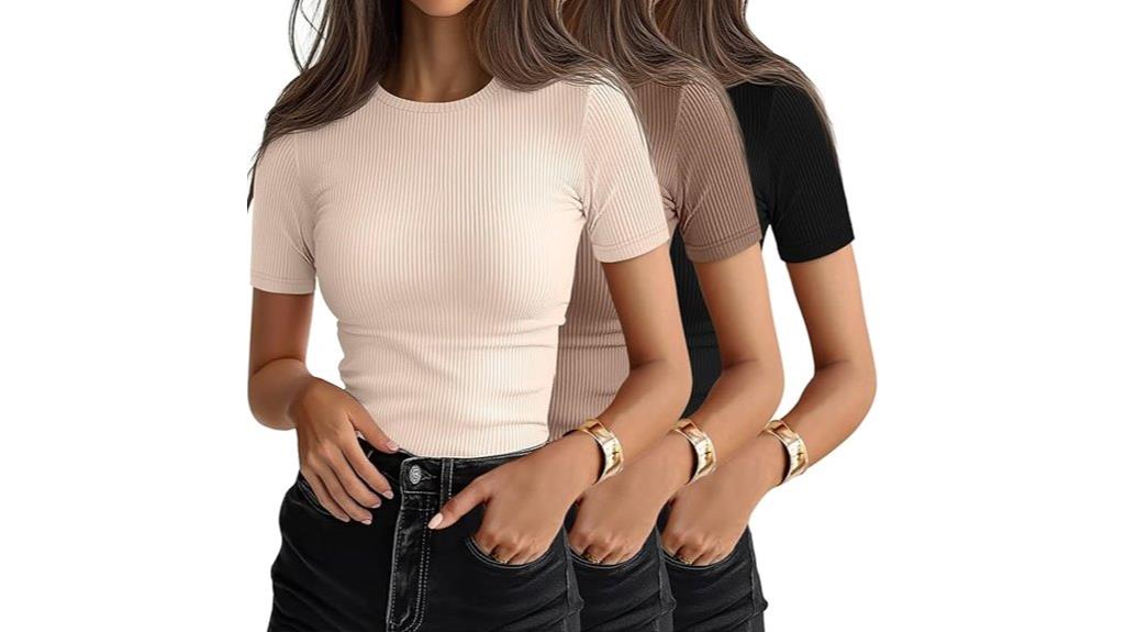 women s ribbed t shirt set