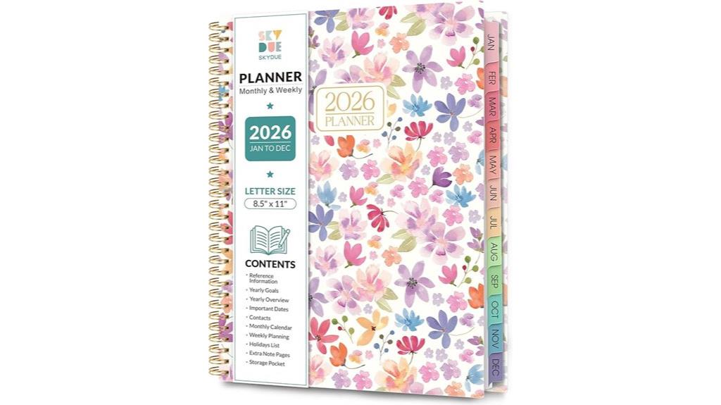 2026 monthly weekly planner