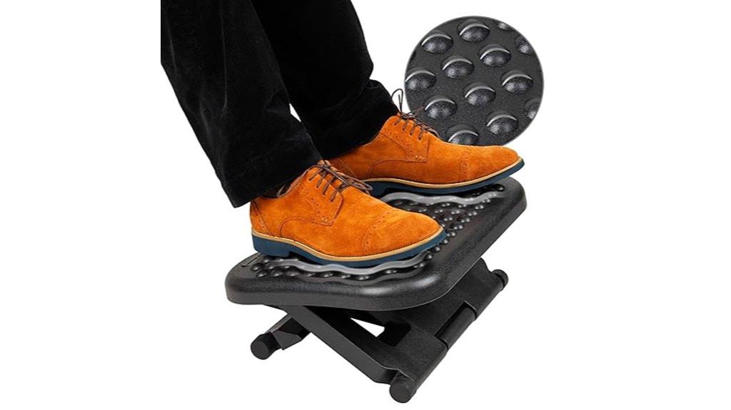 adjustable black office footrest