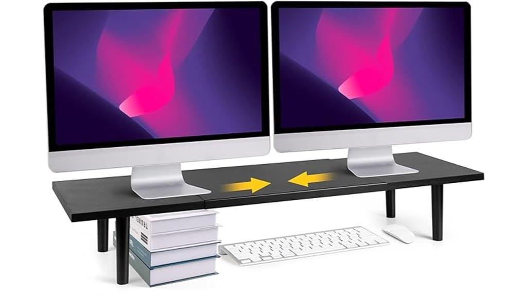 adjustable dual monitor riser
