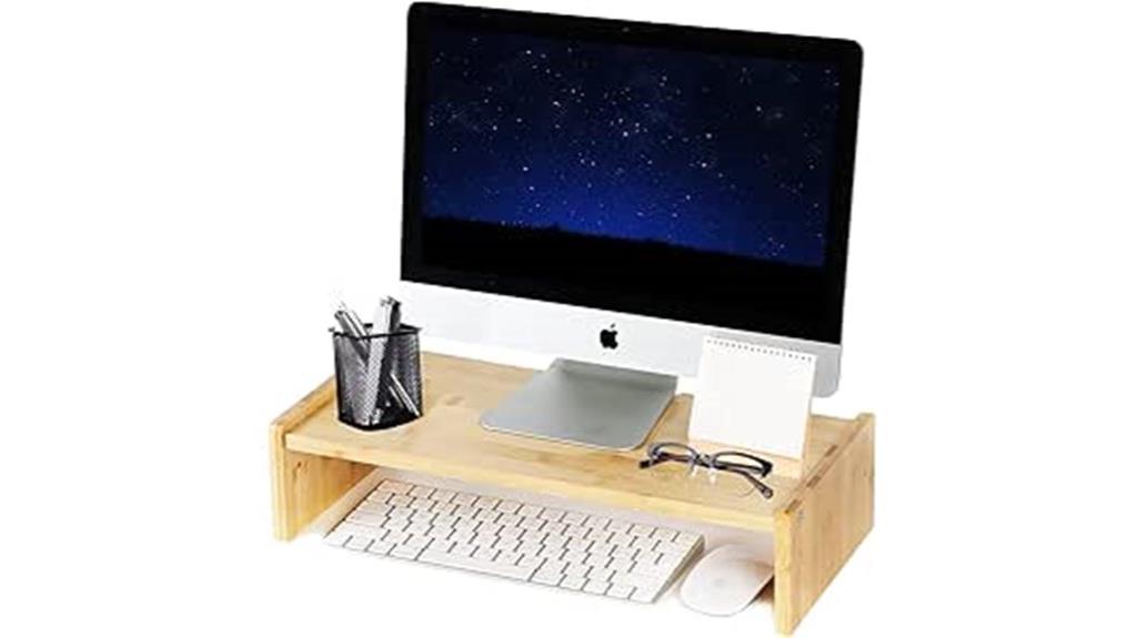 adjustable wooden monitor riser