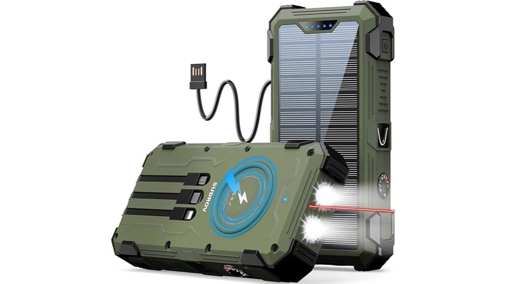 army green solar power bank