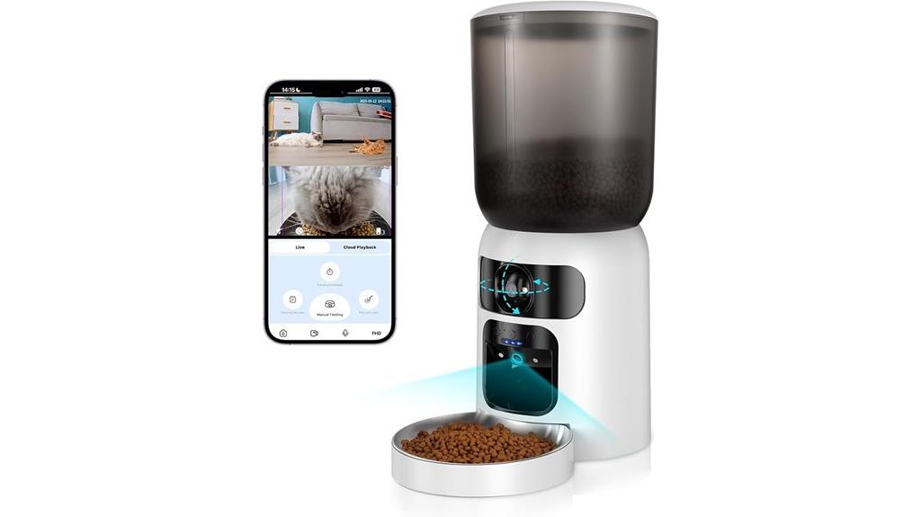 automatic cat feeder with cameras