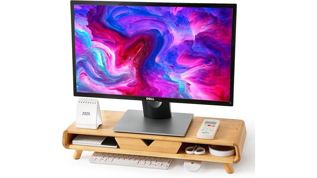 bamboo monitor riser stand