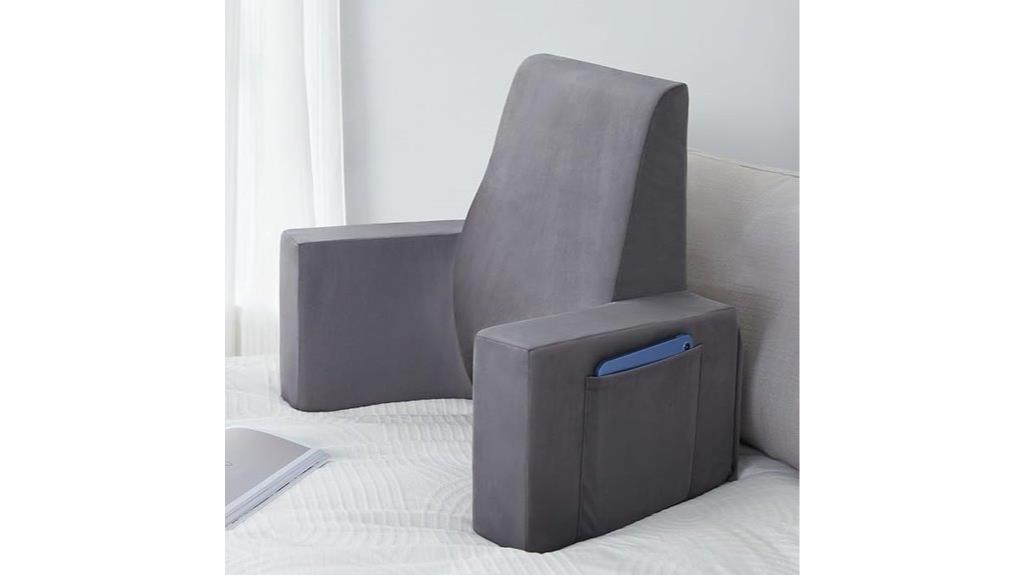bed pillow with arm pockets