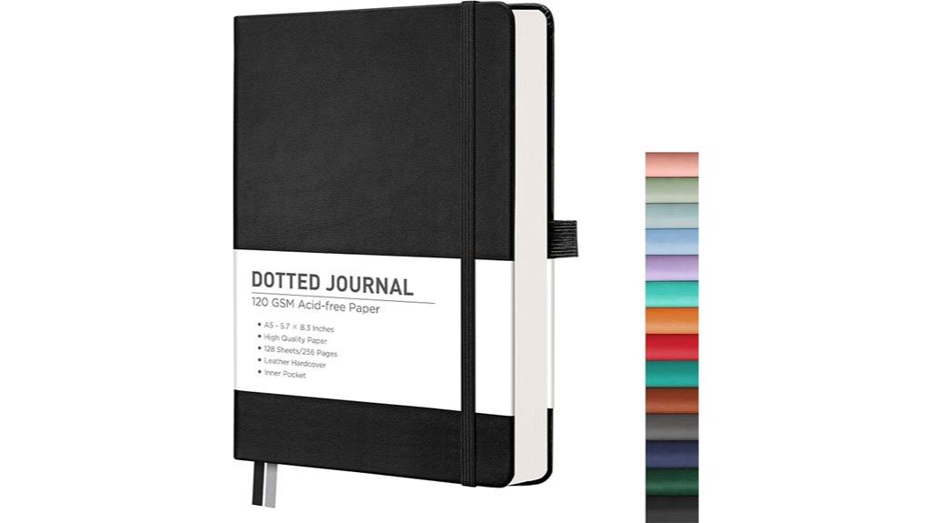 black dotted bullet journal