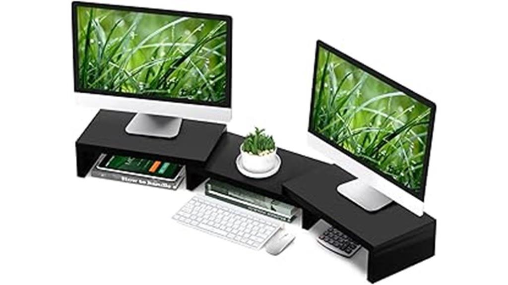 black tavr dual monitor riser