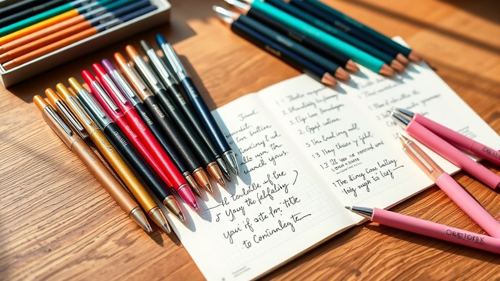 choosing colorful quick drying pens