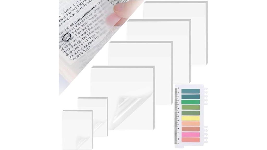 clear sticky notes set