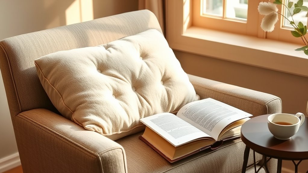 cozy reading pillows with support