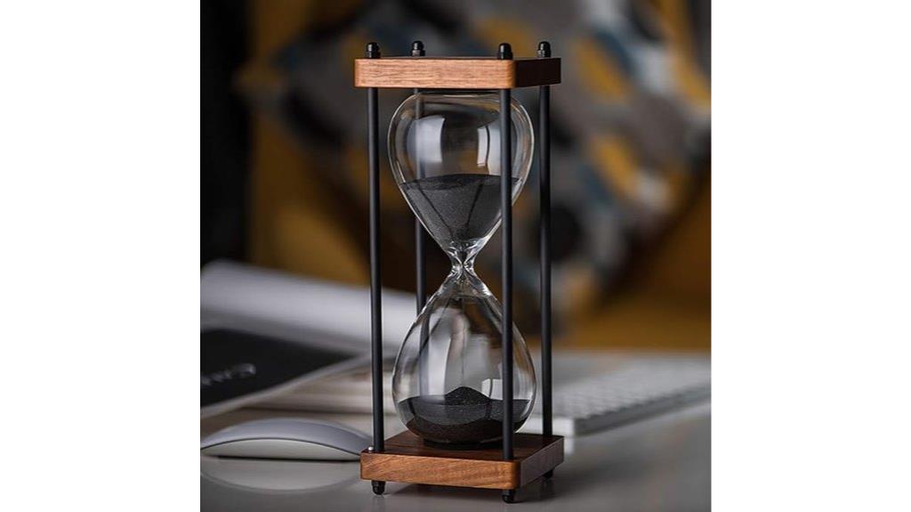 decorative 60 minute wooden hourglass