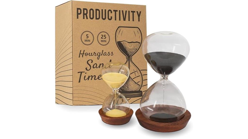 decorative wooden hourglass set