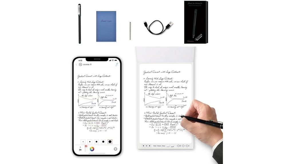 digital pen and notebook