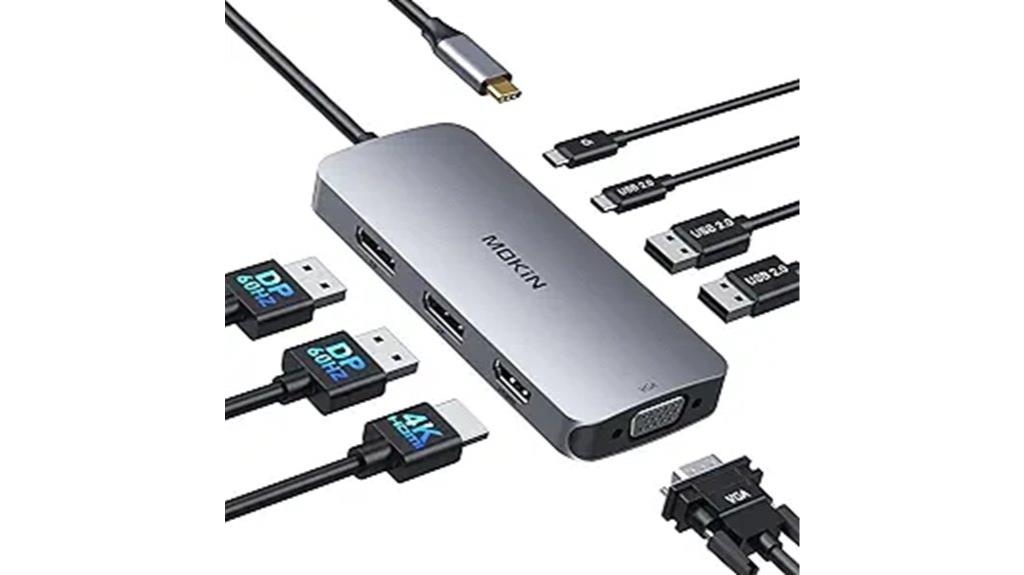 dual displayports usb hub