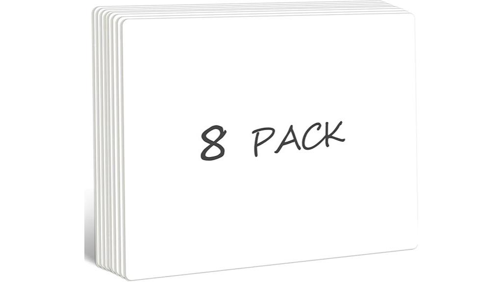 eight small double sided whiteboards