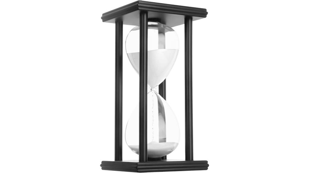 elegant black wooden hourglass