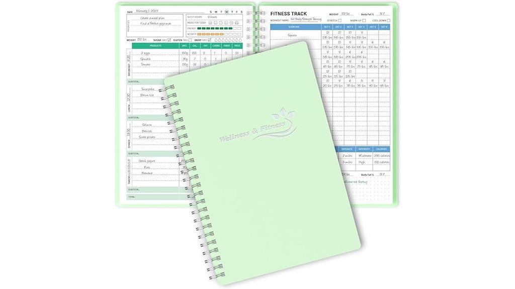 green wellness and fitness planner