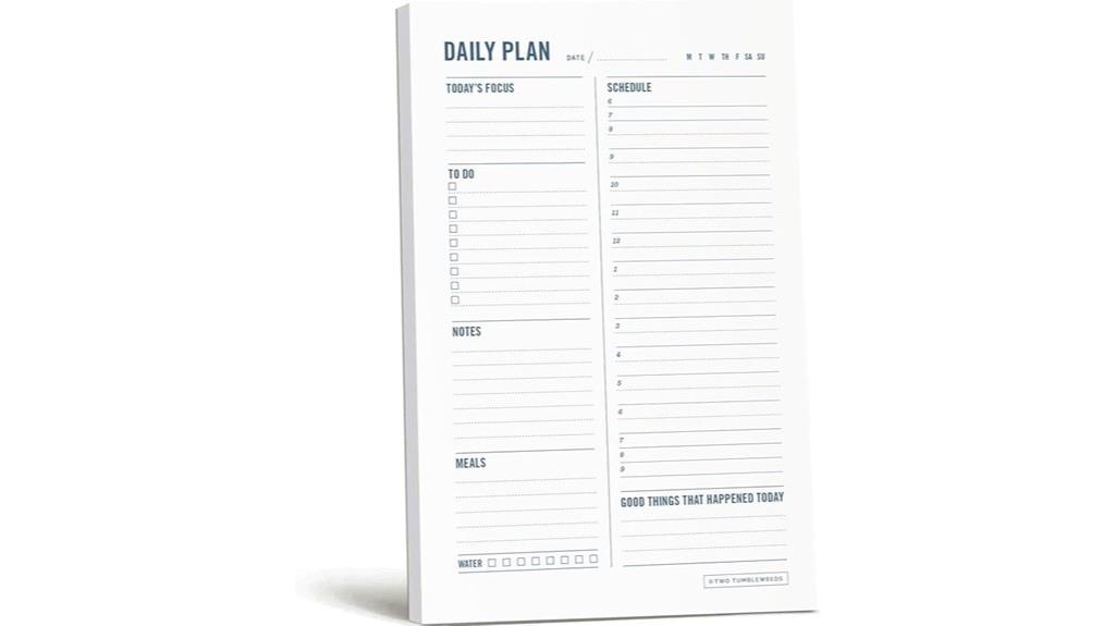 hourly schedule notepad
