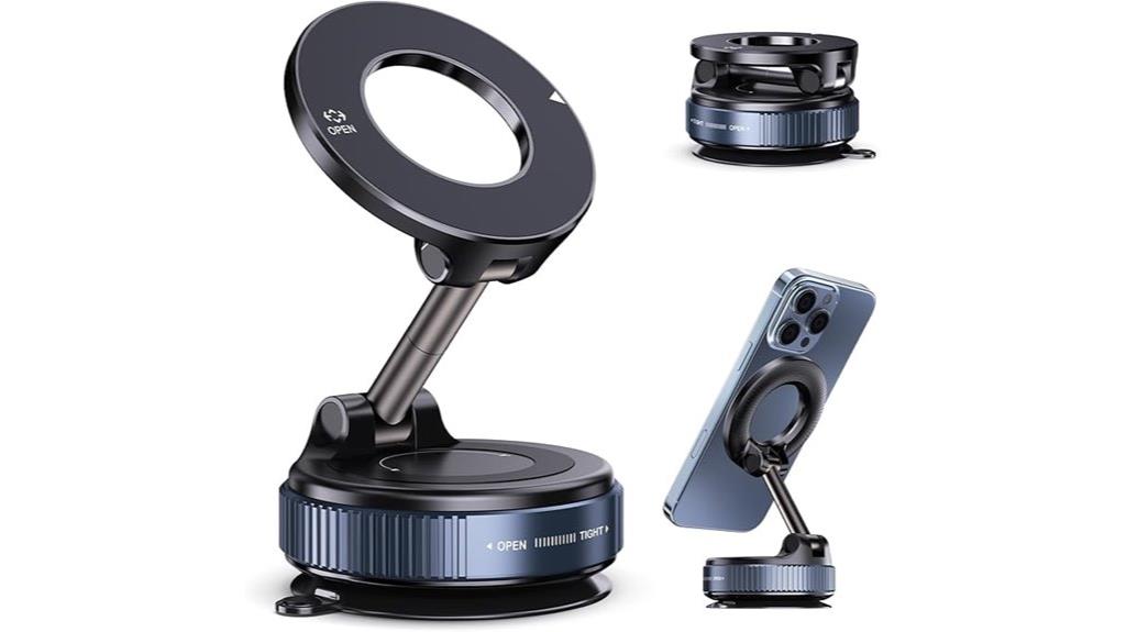 magnetic vacuum phone mount