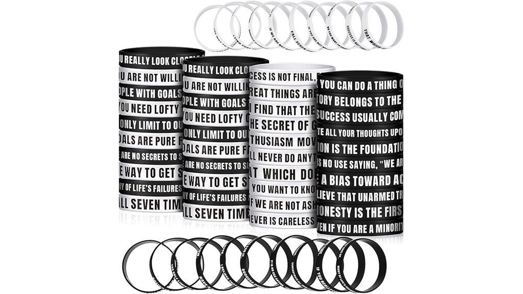motivational silicone wristbands pack